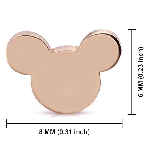 Stainless Steel Tiny Mouse Silhouette Button Stud Post Earrings thumbnail 4
