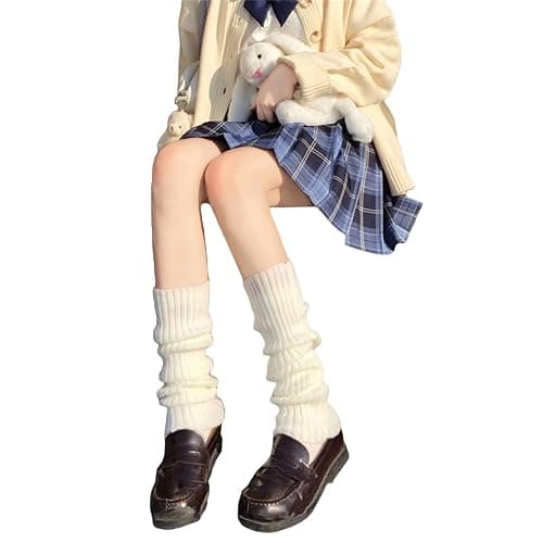Fernvia Womens Lolita Knit Long Socks Leg Warmers Harajuku Japanese Kawaii Boot Socks Winter Ankle Heap Sock thumbnail 2