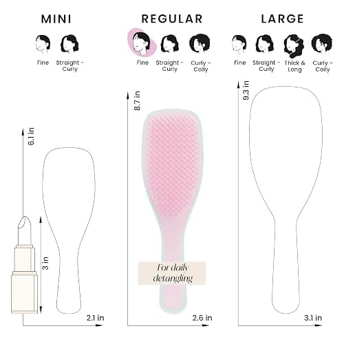 Tangle Teezer Fine & Fragile Ultimate Detangler Brush, Dry & Wet Hair Brush to Detangle & Reduce Breakage, Marshmallow Pink & Mint thumbnail 7