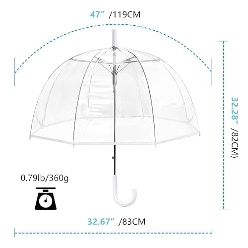 Klare Luftblase Regenschirm Rainproof Canopy Klare Regenschirme für Erwachsene,Perfekt für Hochzeiten Graduierung Foto - J Hook Griff automatisch öffnen thumbnail 5