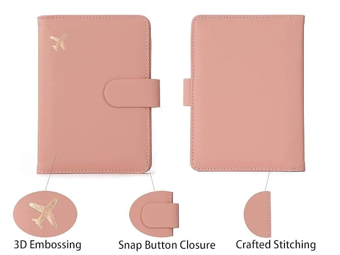 Melsbrinna Premium Leather Passport Holder Covers Case, Waterproof Rfid Blocking Travel Wallet Passport Holder with Pen Holder, Cute Passport Book for Women/Men thumbnail 4