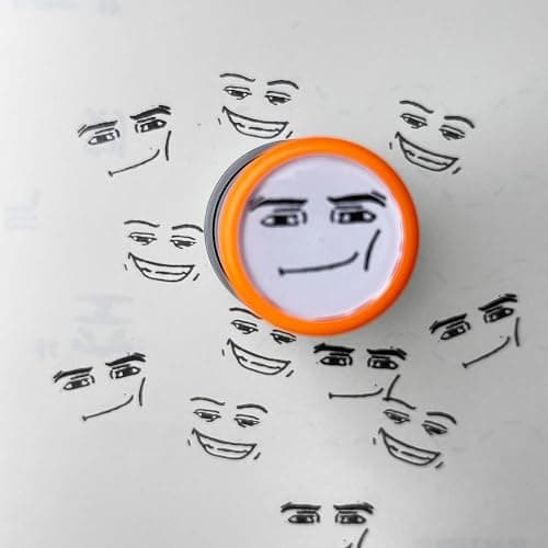 Funny Game Characters Stamp Set, Cute Expressions Photo-Sensitive Seal, Unique Teacher Award Stamps for School, Office, DIY Crafts, Journaling & Scrapbooking (Orange + Green) thumbnail 3