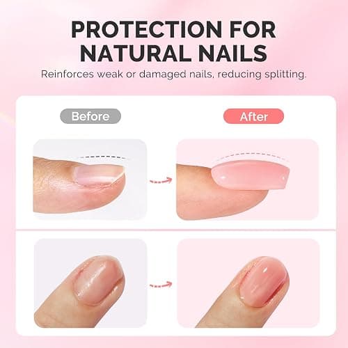 MelodySusie Builder Gel Nail Set for Nails Thickening,6 Colors 15ML Nude Pink Base Colors Clear Rubber Base Gel Polish,Soak Off UV Extension,Rhinestone Nail Glue in a Bottle Gift for Women thumbnail 4