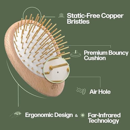 Uffy Acubrusher – 24K Gold-Plated Gua Sha Hair Brush | Ergonomic Scalp Massager for Dandruff & Hair Growth | For All Hair Types | Ideal Gift Choice in Violet Purple thumbnail 4