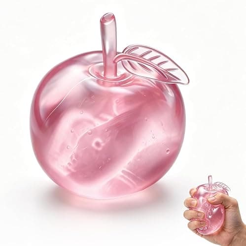 Apple Squishies Slow Rising Stress Relief Toy, Realistic Fruit Shape, Soft Squeezable Fidget Ball, Decompression Gift for Adults (Pink) - Image 1