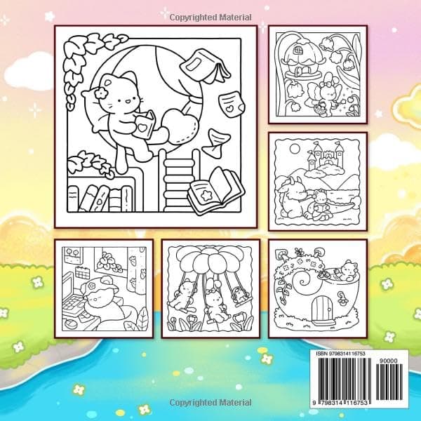 Little Friends: Coloring Book for Adults and Teens Featuring Fuzzy Animal Characters and Cute Besties in Cozy Moments and Daily Adventures for Relaxation thumbnail 2