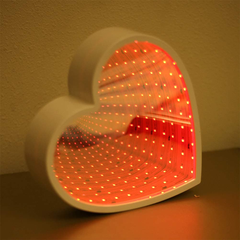 Tunnel Light 3D Mirror Light Cute Heart Wall Decor Lights for Christmas Party Room Wedding Decor thumbnail 2