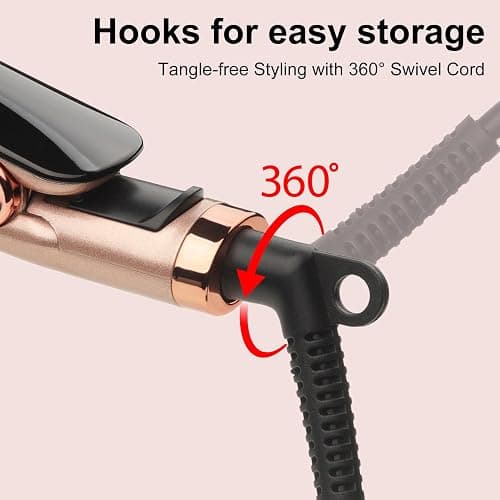 Flat Iron Hair Straightener with Floating Plates Get Shinier & Smoother Hair, 14 Adjustable Temp, Dual Voltage Digital Display 100°C–230°C thumbnail 7