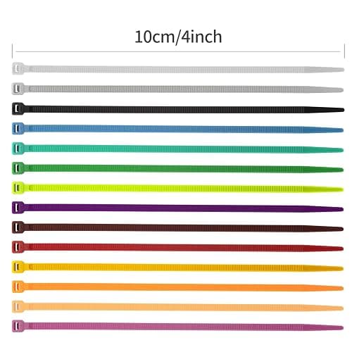 XINGO 1400 PCS Colored Zip Ties 4 Inch, Multicolor Zip Ties, Mix Packed 14 Color Plastic Wire Ties Assortment for Home Office Garden Garage and Workshop thumbnail 3