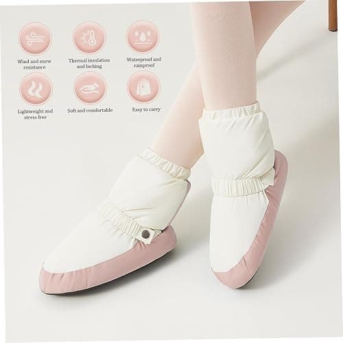 VCBUJICE 1 Pair Dance Booties, Waterproof & Windproof Dance Warm Up Booties, Soft Cozy Ballet Warm Up, Portable and Lightweight for Girls Women, M thumbnail 2