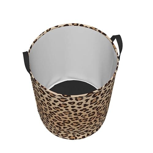 Gbuzozie Leopard Print Round Laundry Hamper Animal Skin Texture Storage Basket Toys Clothes Organizer Bin For Home Bathroom Bedroom Dorm Nursery, 38l thumbnail 5