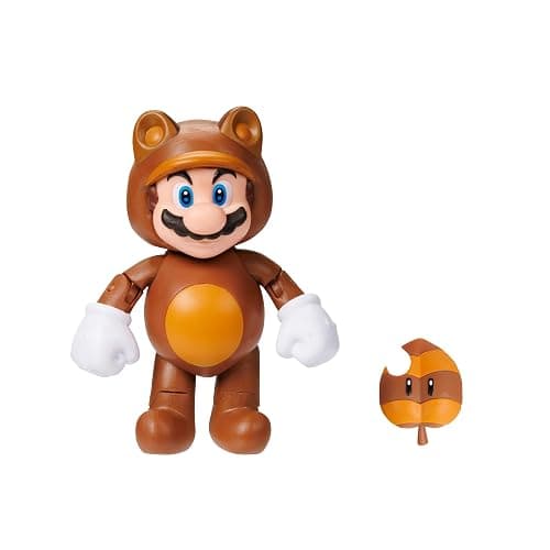 Super Mario 4" Action Figures Tanooki Mario with Leaf - Image 1