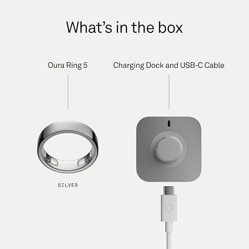 Oura Ring 5 - Silver - Size 6 - World’s Smallest Smart Ring - Sleep, Activity, Women’s Health, AI Advisor, 1 Week of Battery Life, Size Before You Buy, Android & iOS Compatible thumbnail 9