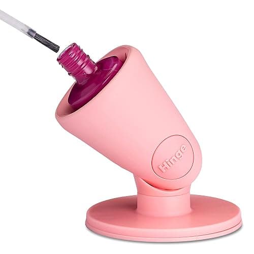 tweexy Hinge Untippable Nail Polish Bottle Holder | Anti-Spill Nail Polish Holder Stand, Tilted, IntelliStick Airlock Suction | Fingernail Painting, Nail Art Tools | Nail Polish Accessories (Blush) - Image 1