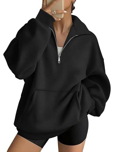 Trendy Queen Womens Zip Up Hoodies Oversized Sweatshirts Preppy Clothes Fall Teen Girls Outfits Fashion Crewneck Pullover - Image 1