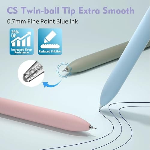Hiacry 8 Pcs Gel Pens, 0.7mm Fine Point Blue Ink Pen | Smooth Writing-Quick Drying Fidget Pens, Note Taking, Journaling, School Office Supplies for Women & Men (Morandi 8Pcs) thumbnail 4