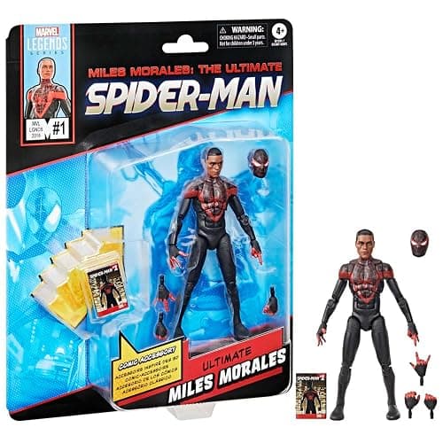 Marvel Legends Series Ultimate Miles Morales, Spider-Man Comics-Inspired Collectible 6-Inch Scale Action Figure with Character-Sized Comic Accessory thumbnail 3