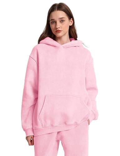FAIABLE Womens Oversized Acid Wash Hoodie Unisex Heavyweight Cotton Hoodies Fleece Vintage Washed Sweatshirt Women Men thumbnail 2