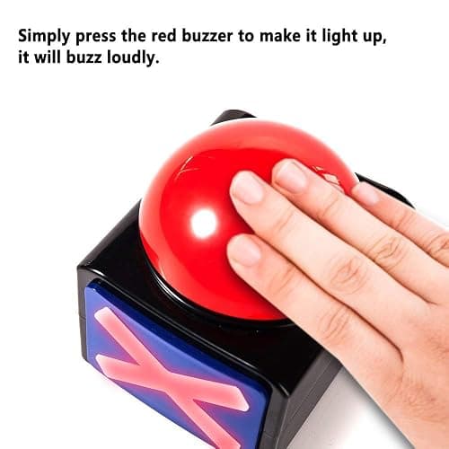 Game Buzzers 2 Pcs, Answer Buzzer for Trivia Games with Lights and Sound Game Show Button Family Feud Board Game for Adults thumbnail 4