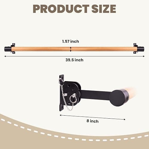 Adjustable Ballet Barre for Home,3Ft Wall Mounted Ballet Barre,Solid Wood Ballet Barre for Home,Ballet Bar with Ballet Stretch Band and Two Yoga Socks,Suitable for Dance Training,Pilates,Fitness thumbnail 4