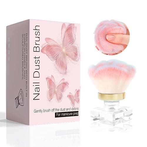 ANGNYA Nail Dust Brush, Pink Rose Soft Duster Brush Art Dust Powder Remover Makeup Manicure Brushes Clean Up Tools for Acrylic Nails thumbnail 2