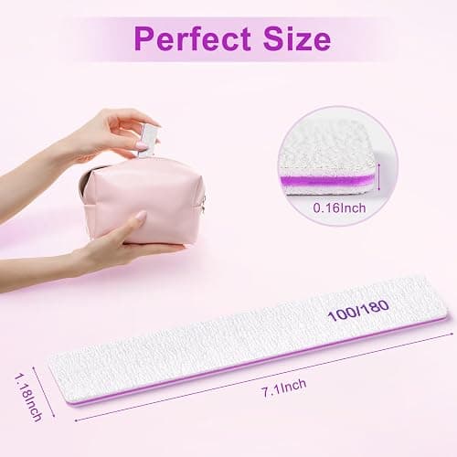 Ekrnlyi Nail Files (30 Pack), 100/180 Grit Double Sided Emery Boards for Natural & Acrylic Nails, Reusable Manicure for Women & Men, Professional Fingernail Filer & Lima de Uñas for Salon & Home Use thumbnail 3