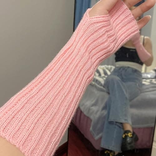 VTTDB Arm covers cute women kawaii japanese harajuku Y2k Arm Warmer for Girls Goth Gloves Fingerless Knitted Arm Sleeve thumbnail 6