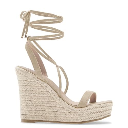 Women's Espadrille Wedges Lace Up Platform Ankle Cross Strap Slingback Summer Dress Sandals thumbnail 2