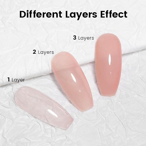 RARJSM Nude Gel Nail Polish Pale Red Neutral Skin Tone Color Sheer Jelly Gel Polish 1PC 15ml Single Bottle Cream Transparent Pink Nail GelPolish Soak off UV LED Cured for Home Salon DIY Manicure - Pale Red Pink thumbnail 5
