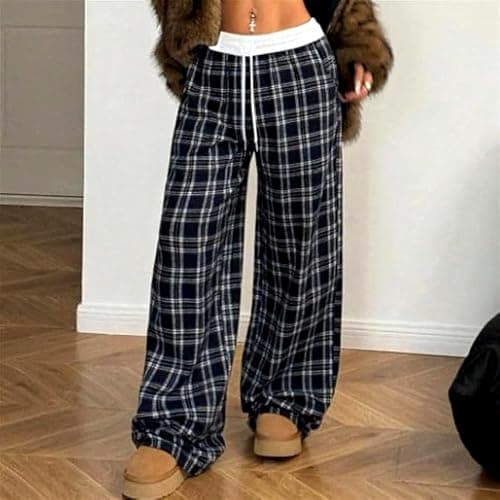 Plaid Goth Alt Pants Baggy Pants for Women Alt Clothing Alternative Clothing thumbnail 2