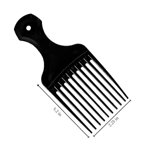 Vakly Afro Hair Pick Comb 5.25 in (4 Pack) – Wide Tooth Lift Picks for Curly, Thick, and Natural Hair, Plastic Detangling Comb for Volume, Wigs, and Beards thumbnail 4