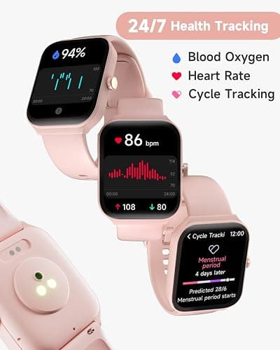 TOOBUR Smart Watch for Women Alexa Built-in, 1.95" Fitness Tracker with Answer/Make Calls, IP68 Waterproof/Heart Rate/Sleep Tracker/100 Sport Modes, Fitness Watch Compatible Android iOS thumbnail 3