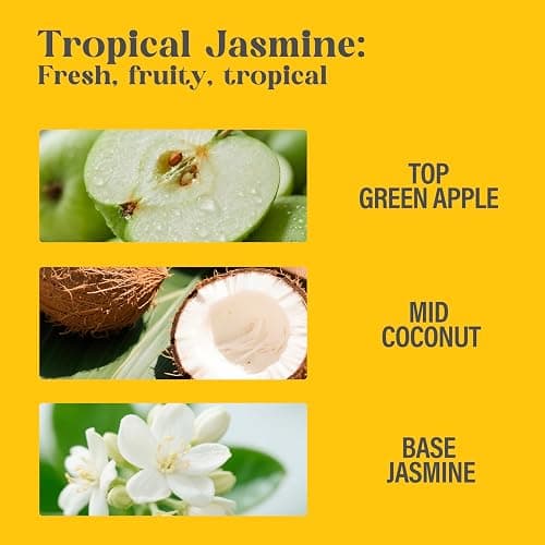AQUA BLANCE Body Spray for Women, Tropical Jasmine, Diamond embellished Fragrance Mist, 3.4 fl oz, Notes of Coconut, Green Apple, Jasmine thumbnail 3