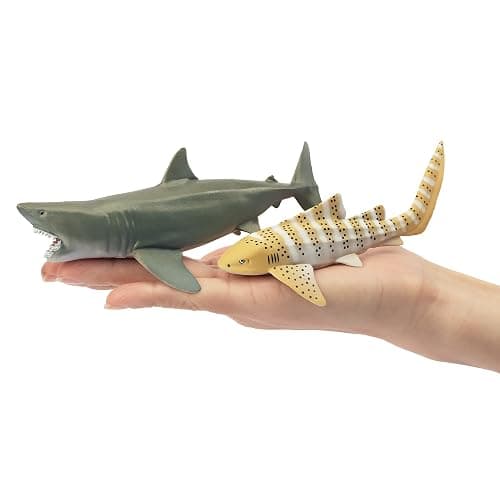 Toymany 6PCS 5-6" L Realistic Shark Bath Toy Figurines, Plastic Ocean Sea Animals Figures Set Includes Great White Shark Cake Toppers Christmas Birthday Gift for Kids Toddlers thumbnail 4