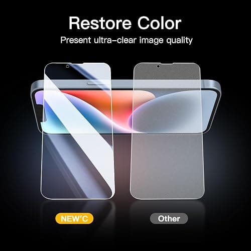 NEW'C 3 Pack Privacy for iPhone 16e, iPhone 14, 13, 13 Pro Screen Protector (6.1 inches), Anti-Spy Tempered Glass Film, Balanced 28-Degree Privacy Angle - Easy installation tool included thumbnail 7