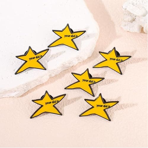 1/2/8/20Pcs Your Did It Brooch Pin Funny Star Enamel Pins Inspirational Badge Brooches Graduation Gifts for Backpack Bag Clothes Trendy Jewelry Accessories thumbnail 7