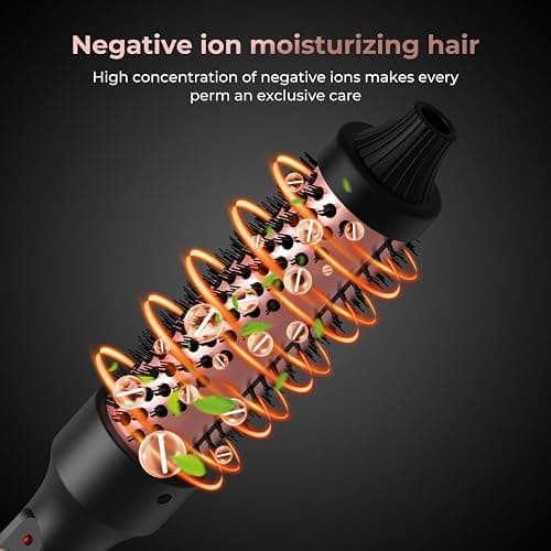 Thermal Brush, 32mm Barrel Hot Hair Brush Heated Round for Women, Heated Curling Iron Create Natural Curls Dual Voltage, UK Plug, Rose Gold thumbnail 4