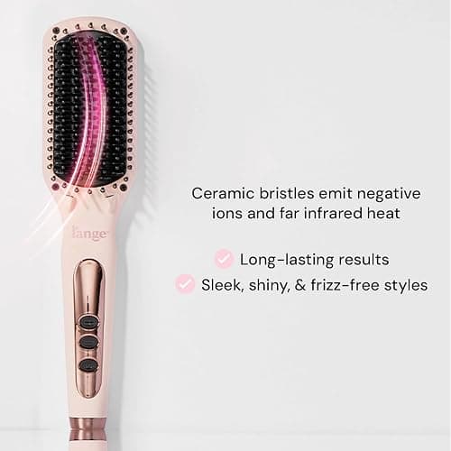 L'ANGE HAIR Le Vite Straightening Brush | Heated Straightener Flat Iron for Smooth, Anti Frizz Hair | Dual-Voltage Electric Brush Straightener | Hot Brush for Styling thumbnail 5