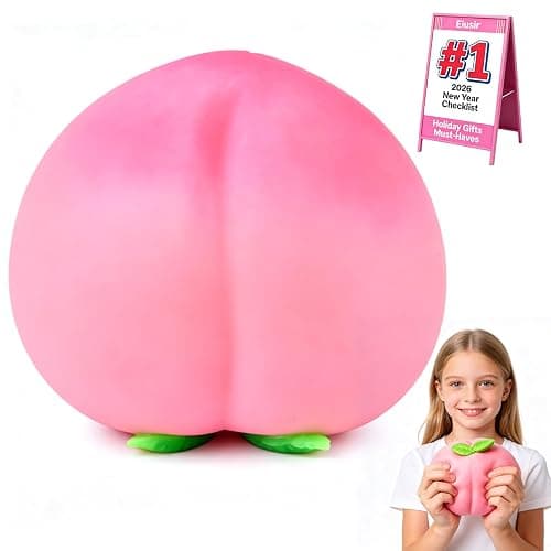 6In Peach Squishy, Jumbo Squishy Peach Giant Big Realistic Peach Moldable Soft Squishys Slow Rising Stress Ball for Anxiety Stress Party Favor for Adults (6IN Peach) thumbnail 2