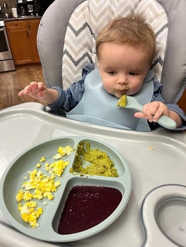 PandaEar 3 Pack Silicone Bibs for Boys Girls for Babies & Toddlers, Waterproof Feeding Bib with Large Food Catcher, BPA Free thumbnail 4