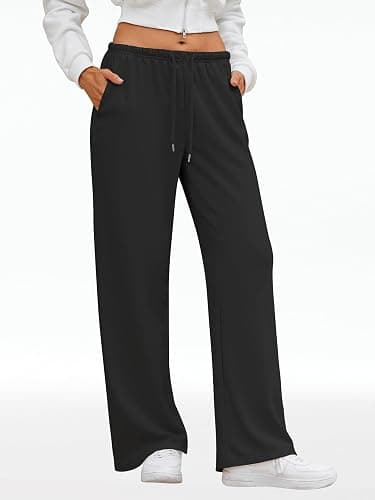 JEKAOYI Wide Leg Sweatpants for Women High Waisted Baggy Sweat Track Pants Drawstring Casual Lounge Pants with Pockets thumbnail 2