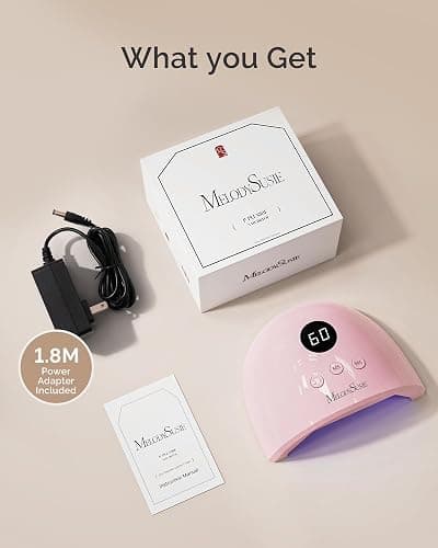 MelodySusie Compact Advanced UV LED Nail Lamp, P-Plus30F Nail Dryer with 3 Timers & Smart Sensor Cures All Gels, Especially Rhinestone Glue, Solid & Liner Gel Polishes for Advanced DIY at Home Pink thumbnail 7