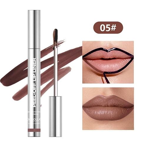 BANGFENG 4Pcs Peel Off Lip Liner Stain Set - Long-Lasting, Smudge-Proof, Waterproof Nude Matte Lip Tint, Non-Fading Peel Off Lip Color, Effortless Precision & Full Coverage, 24H Color Hold thumbnail 5