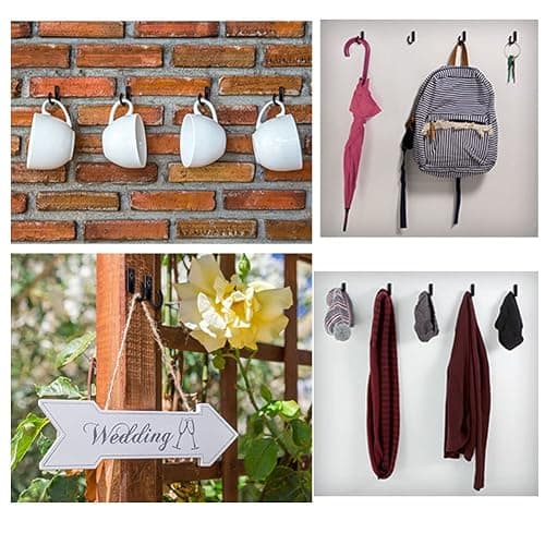 10 Pieces Zinc Alloy Antique Wall Mounted Delicate Small Hooks With Screws for Home Hanging Keys, Towel, Hat, Coat, Kitchen Supplies etc (Bronze) thumbnail 6