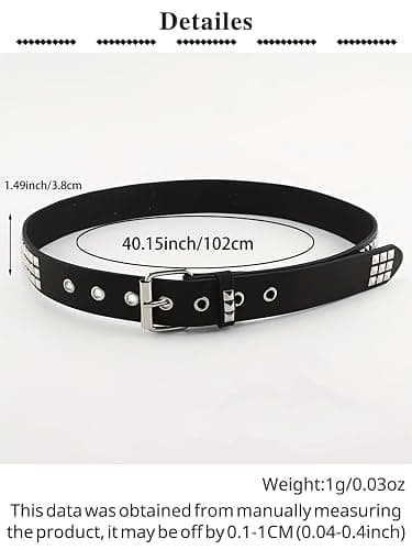 QWALIT Punk Belt with Chain for Women - Rave Leather Chain Belt - Goth Accessories thumbnail 5