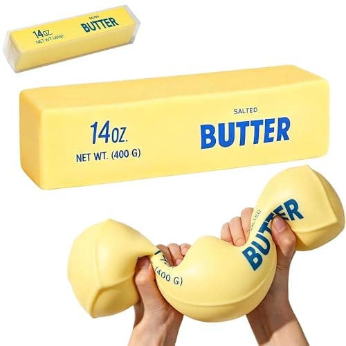 Giant Butter Squishy 2026 New 14oz TPR Butter and Cheese Squishy Soft Squeeze Stress Balls for Stress Relief Anxiety Sensory Gifts for Adults Anxiety Relief Party Favors (1pcs) - Image 1