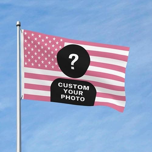 Custom Pink American Flag - Personalized 3x5 Ft Flag With Your Logo, Picture, Words or Text thumbnail 7