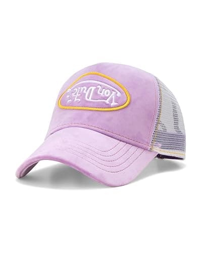 Von Dutch Unisex Velvet Trucker Hat, Curved Bill, Mesh Back, Snapback | Soft Texture Adds Standout Style and Attitude, Ventilated Panel Keeps It Lightweight, Structured Crown Holds Its Shape - Image 1