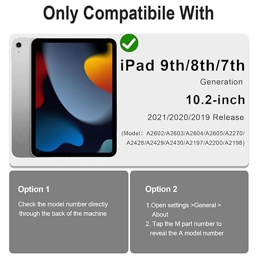 WESOROL Case for iPad 9th/8th/7th Generation 10.2 Inch (2021/2020/2019),Full-Body Drop Protection 9th Generation iPad Case with Rotating Stand Screen Protector Pencil Holder Holde,Black Red thumbnail 7