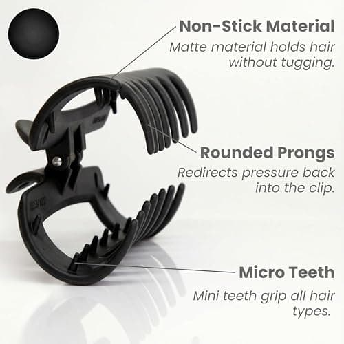 Mello Hair Claw Clip – Flexible Hair Clip for All Hair Types, Durable Strong Hold, Non-Slip Matte Finish, Claw Clips for Girls & Women, Perfect for Everyday Hair Styling, Made in Korea (Black) thumbnail 3